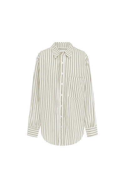 ROWIE - RAMONA STRIPE LONG SLEEVE SHIRT - SIENNA