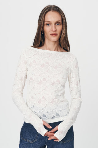 ROWIE - SAMANTHA LACE TOP - CREME - PERTH STOCKIST - AUSTRALIAN STOCKIST - WA STOCKIST - AUSTRALIA STOCKIST - AUS STOCKIST - PERTH BOUTIQUE - WA BOUTIQUE - AUS BOUTIQUE - AUSTRALIA BOUTIQUE 