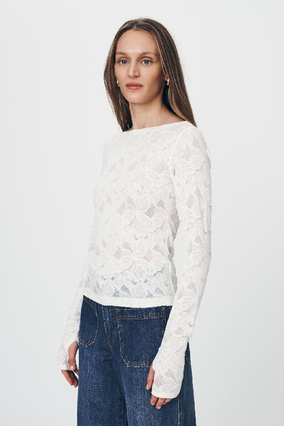 ROWIE - SAMANTHA LACE TOP - CREME - PERTH STOCKIST - AUSTRALIAN STOCKIST - WA STOCKIST - AUSTRALIA STOCKIST - AUS STOCKIST - PERTH BOUTIQUE - WA BOUTIQUE - AUS BOUTIQUE - AUSTRALIA BOUTIQUE 