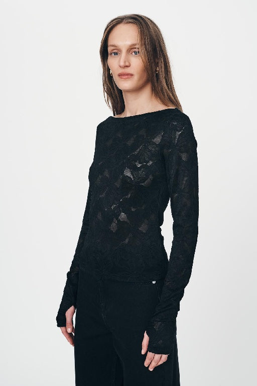 ROWIE - SAMANTHA LACE TOP - NOIR - PERTH STOCKIST - AUSTRALIAN STOCKIST - WA STOCKIST - AUSTRALIA STOCKIST - AUS STOCKIST - PERTH BOUTIQUE - WA BOUTIQUE - AUS BOUTIQUE - AUSTRALIA BOUTIQUE 