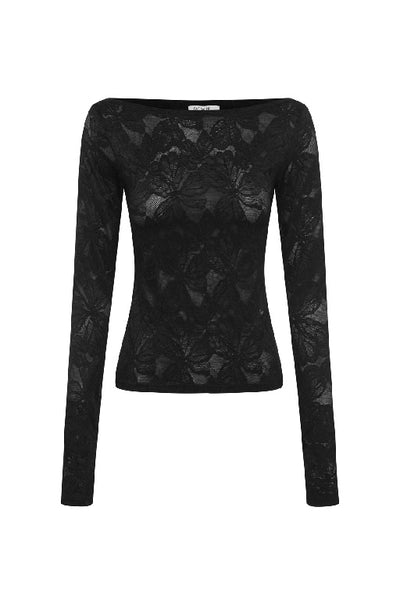 ROWIE - SAMANTHA LACE TOP - NOIR - PERTH STOCKIST - AUSTRALIAN STOCKIST - WA STOCKIST - AUSTRALIA STOCKIST - AUS STOCKIST - PERTH BOUTIQUE - WA BOUTIQUE - AUS BOUTIQUE - AUSTRALIA BOUTIQUE 