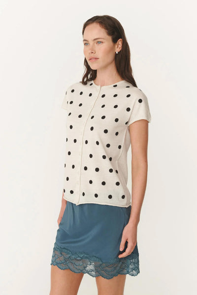 ROWIE - SANDRA MERINO KNIT TOP - BONE / ESPRESSO SPOT - PERTH BOUTIQUE - AUSTRALIAN BOUTIQUE - WA BOUTIQUE - INTERNATIONAL SHIPPING - USA SHIPPING - PERTH STORES - PERTH STORE - AUSTRALIA - WA - WESTER AUSTRALIA - WOMENS FASHION - FASHION - CLOTHING - WA STOCKIST - PERTH STOCKIST - AUSTRALIAN STOCKIST - STOCKIST