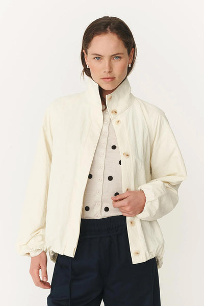 ROWIE - SOREN FUNNEL NECK BOMBER JACKET - VANILLA CREME - PERTH BOUTIQUE - AUSTRALIAN BOUTIQUE - WA BOUTIQUE - INTERNATIONAL SHIPPING - USA SHIPPING - PERTH STORES - PERTH STORE - AUSTRALIA - WA - WESTER AUSTRALIA - WOMENS FASHION - FASHION - CLOTHING - WA STOCKIST - PERTH STOCKIST - AUSTRALIAN STOCKIST - STOCKIST