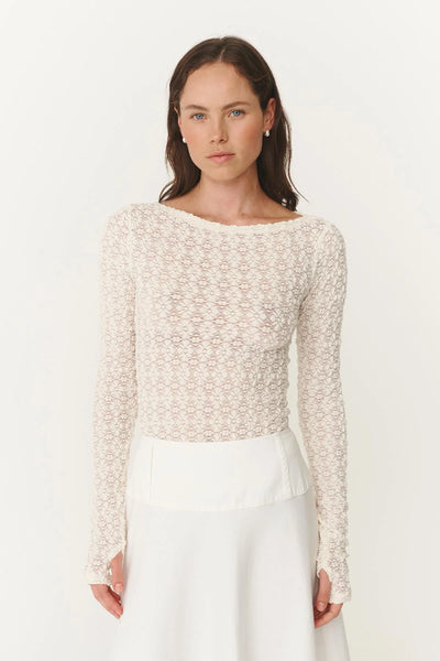 ROWIE - SAMANTHA CLOVER LACE TOP - CREME