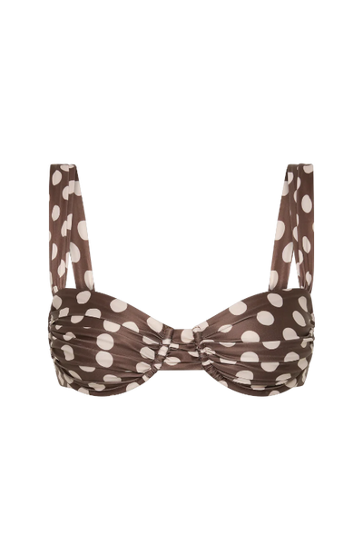 FAITHFULL THE BRAND - SOL BIKINI TOP - CIOCCOLATO DOT