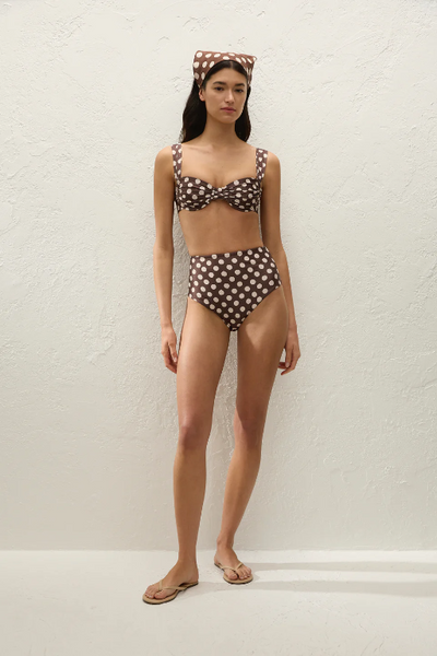 FAITHFULL THE BRAND -ALFONSO BIKINI BOTTOM - CIOCCOLATO DOT