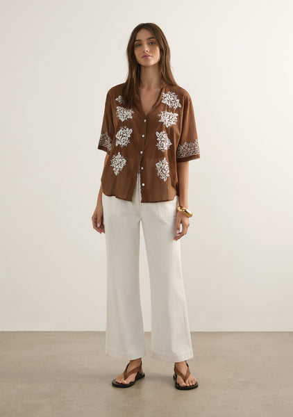 SHOP AUGUSTE ROSALIE BLOUSE IN COCOA ONLINE