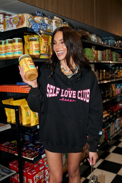 SABBI - SELF LOVE CLUB HOODIE - BLACK - PERTH BOUTIQUE - AUSTRALIAN BOUTIQUE - WA BOUTIQUE - INTERNATIONAL SHIPPING - USA SHIPPING - PERTH STORES - PERTH STORE - AUSTRALIA - WA - WESTER AUSTRALIA - WOMENS FASHION - FASHION - CLOTHING - WA STOCKIST - PERTH STOCKIST - AUSTRALIAN STOCKIST - STOCKIST