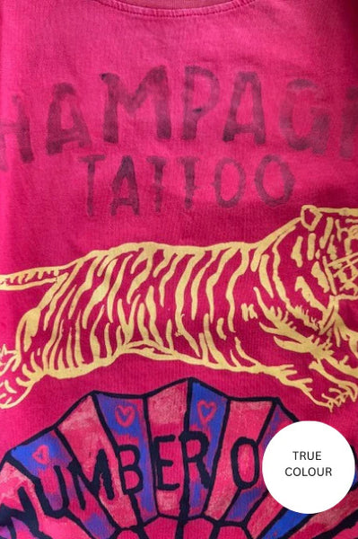 SABBI - THE CHAMPAGNE TATTOO TEE - RED - PERTH BOUTIQUE - AUSTRALIAN BOUTIQUE - WA BOUTIQUE - INTERNATIONAL SHIPPING - USA SHIPPING - PERTH STORES - PERTH STORE - AUSTRALIA - WA - WESTER AUSTRALIA - WOMENS FASHION - FASHION - CLOTHING - WA STOCKIST - PERTH STOCKIST - AUSTRALIAN STOCKIST - STOCKIST