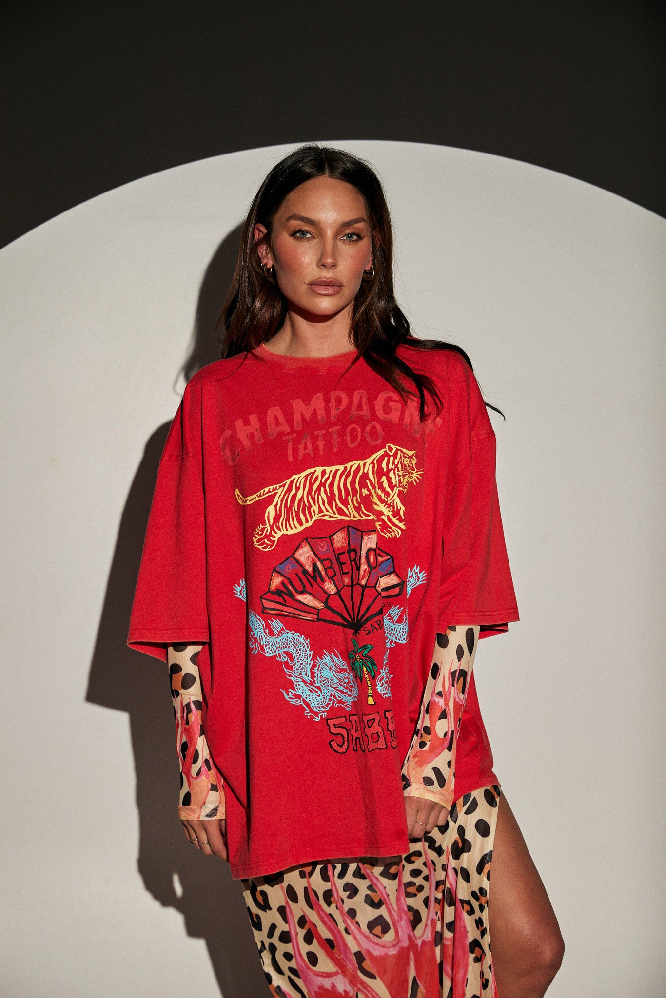 SABBI - THE CHAMPAGNE TATTOO TEE - RED - PERTH BOUTIQUE - AUSTRALIAN BOUTIQUE - WA BOUTIQUE - INTERNATIONAL SHIPPING - USA SHIPPING - PERTH STORES - PERTH STORE - AUSTRALIA - WA - WESTER AUSTRALIA - WOMENS FASHION - FASHION - CLOTHING - WA STOCKIST - PERTH STOCKIST - AUSTRALIAN STOCKIST - STOCKIST