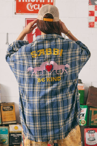 SABBI - THE HORSE POWER DISTRESSED FLANNEL SHIRT - BLUE - PERTH BOUTIQUE - AUSTRALIAN BOUTIQUE - WA BOUTIQUE - INTERNATIONAL SHIPPING - USA SHIPPING - PERTH STORES - PERTH STORE - AUSTRALIA - WA - WESTER AUSTRALIA - WOMENS FASHION - FASHION - CLOTHING - WA STOCKIST - PERTH STOCKIST - AUSTRALIAN STOCKIST - STOCKIST