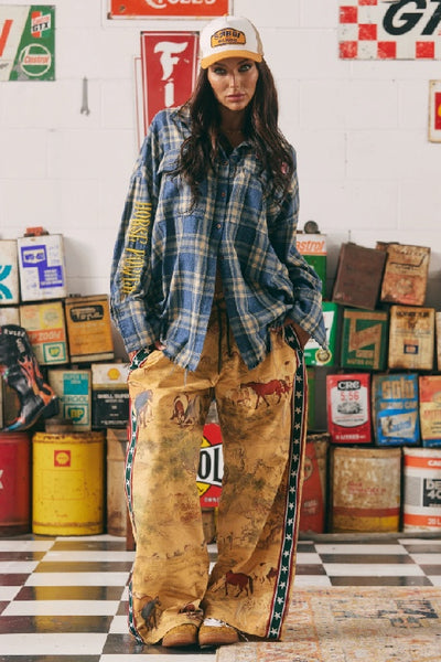 SABBI - THE HORSE POWER DISTRESSED FLANNEL SHIRT - BLUE - PERTH BOUTIQUE - AUSTRALIAN BOUTIQUE - WA BOUTIQUE - INTERNATIONAL SHIPPING - USA SHIPPING - PERTH STORES - PERTH STORE - AUSTRALIA - WA - WESTER AUSTRALIA - WOMENS FASHION - FASHION - CLOTHING - WA STOCKIST - PERTH STOCKIST - AUSTRALIAN STOCKIST - STOCKIST