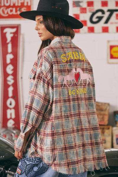 SABBI - THE HORSE POWER DISTRESSED FLANNEL SHIRT - BURGUNDY - PERTH BOUTIQUE - AUSTRALIAN BOUTIQUE - WA BOUTIQUE - INTERNATIONAL SHIPPING - USA SHIPPING - PERTH STORES - PERTH STORE - AUSTRALIA - WA - WESTER AUSTRALIA - WOMENS FASHION - FASHION - CLOTHING - WA STOCKIST - PERTH STOCKIST - AUSTRALIAN STOCKIST - STOCKIST