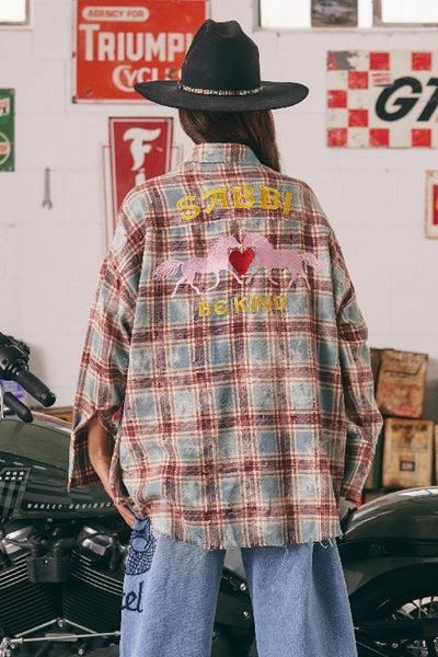 SABBI - THE HORSE POWER DISTRESSED FLANNEL SHIRT - BURGUNDY - PERTH BOUTIQUE - AUSTRALIAN BOUTIQUE - WA BOUTIQUE - INTERNATIONAL SHIPPING - USA SHIPPING - PERTH STORES - PERTH STORE - AUSTRALIA - WA - WESTER AUSTRALIA - WOMENS FASHION - FASHION - CLOTHING - WA STOCKIST - PERTH STOCKIST - AUSTRALIAN STOCKIST - STOCKIST