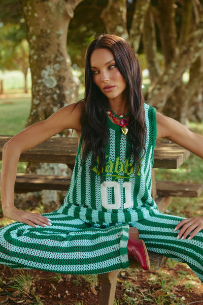 SABBI - THE KNIT STRIPE BEACH PANTS - GREEN STRIPE - PERTH BOUTIQUE - AUSTRALIAN BOUTIQUE - WA BOUTIQUE - INTERNATIONAL SHIPPING - USA SHIPPING - PERTH STORES - PERTH STORE - AUSTRALIA - WA - WESTER AUSTRALIA - WOMENS FASHION - FASHION - CLOTHING - WA STOCKIST - PERTH STOCKIST - AUSTRALIAN STOCKIST - STOCKIST
