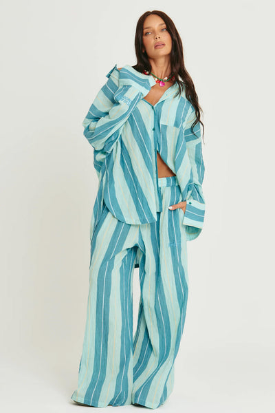 SABBI - THE MEXICOLA PANTS - POP STRIPE BLUE - PERTH BOUTIQUE - AUSTRALIAN BOUTIQUE - WA BOUTIQUE - INTERNATIONAL SHIPPING - USA SHIPPING - PERTH STORES - PERTH STORE - AUSTRALIA - WA - WESTER AUSTRALIA - WOMENS FASHION - FASHION - CLOTHING - WA STOCKIST - PERTH STOCKIST - AUSTRALIAN STOCKIST - STOCKIST