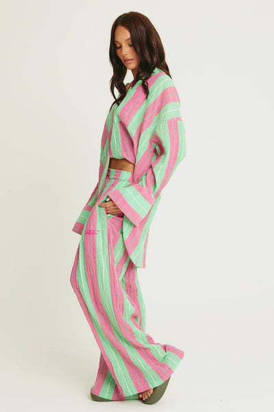 SABBI - THE MEXICOLA PANTS - POP STRIPE GREEN - PERTH BOUTIQUE - AUSTRALIAN BOUTIQUE - WA BOUTIQUE - INTERNATIONAL SHIPPING - USA SHIPPING - PERTH STORES - PERTH STORE - AUSTRALIA - WA - WESTER AUSTRALIA - WOMENS FASHION - FASHION - CLOTHING - WA STOCKIST - PERTH STOCKIST - AUSTRALIAN STOCKIST - STOCKIST