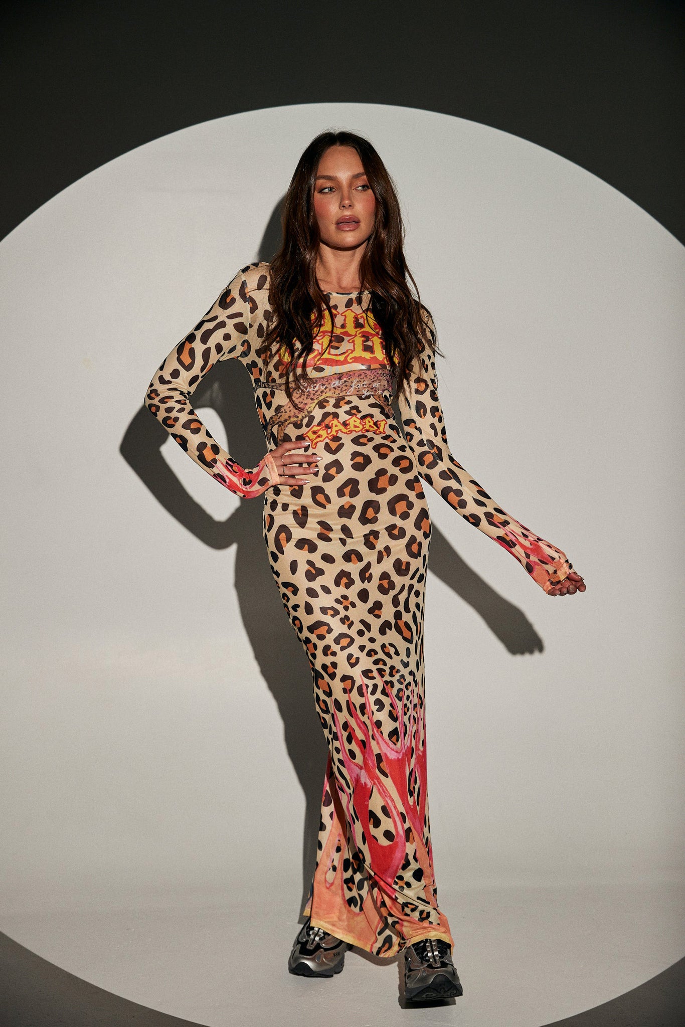 SABBI - THE PANTERA MESH LONG SLEEVE MAXI DRESS - LEOPARD/ FLAMES - PERTH BOUTIQUE - AUSTRALIAN BOUTIQUE - WA BOUTIQUE - INTERNATIONAL SHIPPING - USA SHIPPING - PERTH STORES - PERTH STORE - AUSTRALIA - WA - WESTER AUSTRALIA - WOMENS FASHION - FASHION - CLOTHING - WA STOCKIST - PERTH STOCKIST - AUSTRALIAN STOCKIST - STOCKIST