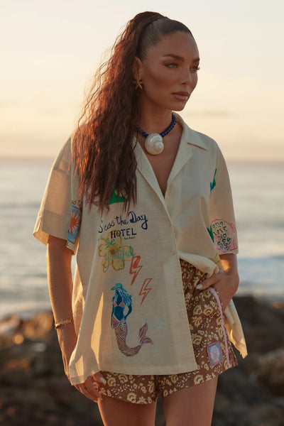 SABBI - THE PATRON SHIRT - SEAS THE DAY - CREAM - PERTH BOUTIQUE - AUSTRALIAN BOUTIQUE - WA BOUTIQUE - INTERNATIONAL SHIPPING - USA SHIPPING - PERTH STORES - PERTH STORE - AUSTRALIA - WA - WESTER AUSTRALIA - WOMENS FASHION - FASHION - CLOTHING - WA STOCKIST - PERTH STOCKIST - AUSTRALIAN STOCKIST - STOCKIST