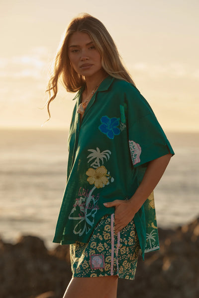 SABBI - THE PATRON SHIRT - SEAS THE DAY - GREEN - PERTH BOUTIQUE - AUSTRALIAN BOUTIQUE - WA BOUTIQUE - INTERNATIONAL SHIPPING - USA SHIPPING - PERTH STORES - PERTH STORE - AUSTRALIA - WA - WESTER AUSTRALIA - WOMENS FASHION - FASHION - CLOTHING - WA STOCKIST - PERTH STOCKIST - AUSTRALIAN STOCKIST - STOCKIST
