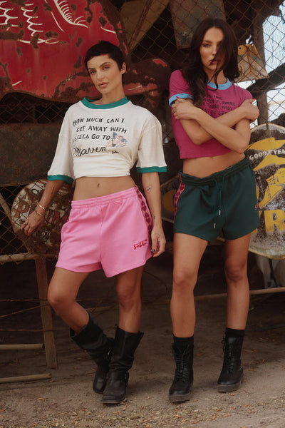 SABBI - THE RAVING HEARTS MINI SHORTS - PINK - PERTH BOUTIQUE - AUSTRALIAN BOUTIQUE - WA BOUTIQUE - INTERNATIONAL SHIPPING - USA SHIPPING - PERTH STORES - PERTH STORE - AUSTRALIA - WA - WESTER AUSTRALIA - WOMENS FASHION - FASHION - CLOTHING - WA STOCKIST - PERTH STOCKIST - AUSTRALIAN STOCKIST - STOCKIST