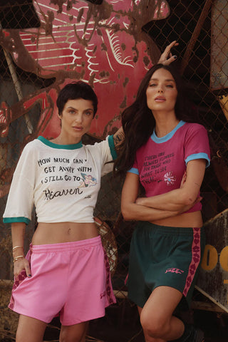 SABBI - THE RAVING HEARTS MINI SHORTS - PINK - PERTH BOUTIQUE - AUSTRALIAN BOUTIQUE - WA BOUTIQUE - INTERNATIONAL SHIPPING - USA SHIPPING - PERTH STORES - PERTH STORE - AUSTRALIA - WA - WESTER AUSTRALIA - WOMENS FASHION - FASHION - CLOTHING - WA STOCKIST - PERTH STOCKIST - AUSTRALIAN STOCKIST - STOCKIST