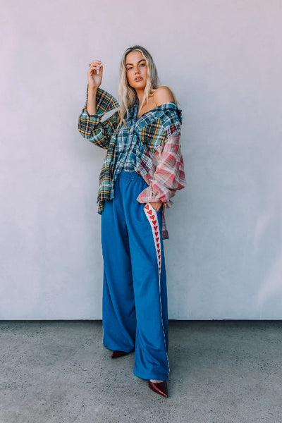 SABBI - THE RAVING HEARTS PANTS - BLUE - PERTH STOCKIST - AUSTRALIAN STOCKIST - WA STOCKIST - AUSTRALIA STOCKIST - AUS STOCKIST - PERTH BOUTIQUE - WA BOUTIQUE - AUS BOUTIQUE - AUSTRALIA BOUTIQUE