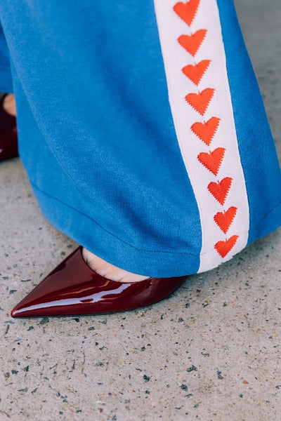 SABBI - THE RAVING HEARTS PANTS - BLUE - PERTH STOCKIST - AUSTRALIAN STOCKIST - WA STOCKIST - AUSTRALIA STOCKIST - AUS STOCKIST - PERTH BOUTIQUE - WA BOUTIQUE - AUS BOUTIQUE - AUSTRALIA BOUTIQUE