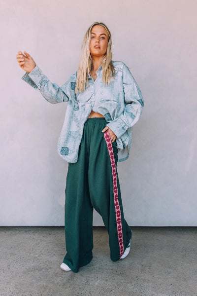 SABBI - THE RAVING HEARTS PANTS - GREEN - PERTH STOCKIST - AUSTRALIAN STOCKIST - WA STOCKIST - AUSTRALIA STOCKIST - AUS STOCKIST - PERTH BOUTIQUE - WA BOUTIQUE - AUS BOUTIQUE - AUSTRALIA BOUTIQUE 