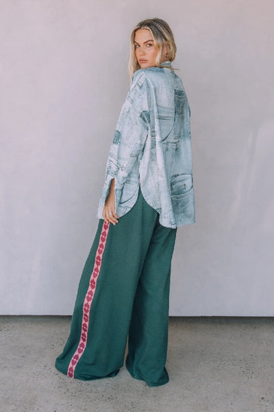 SABBI - THE RAVING HEARTS PANTS - GREEN - PERTH STOCKIST - AUSTRALIAN STOCKIST - WA STOCKIST - AUSTRALIA STOCKIST - AUS STOCKIST - PERTH BOUTIQUE - WA BOUTIQUE - AUS BOUTIQUE - AUSTRALIA BOUTIQUE 