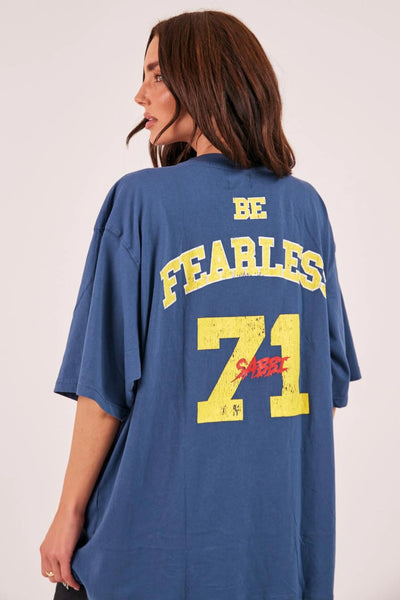 SABBI - THE VERY OVERSIZED BEADED DREAM BIG TEE - BLUE