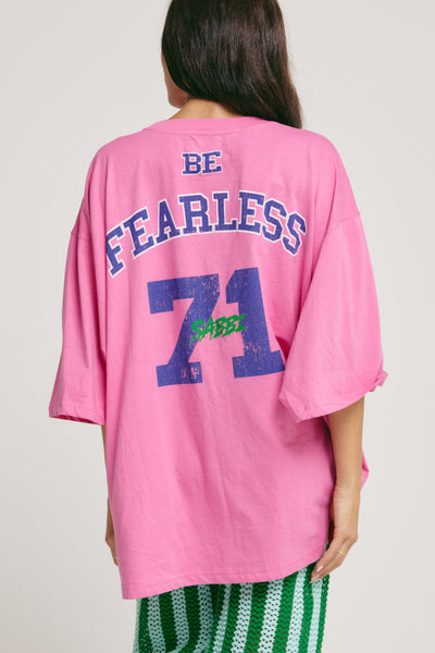 SABBI - THE VERY OVERSIZED BEADED DREAM BIG TEE - PINK