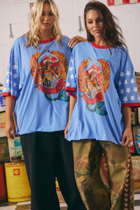 SABBI - THE VERY OVERSIZED DREAM BIG BRENDA TEE - PERIWINKLE - PERTH BOUTIQUE - AUSTRALIAN BOUTIQUE - WA BOUTIQUE - INTERNATIONAL SHIPPING - USA SHIPPING - PERTH STORES - PERTH STORE - AUSTRALIA - WA - WESTER AUSTRALIA - WOMENS FASHION - FASHION - CLOTHING - WA STOCKIST - PERTH STOCKIST - AUSTRALIAN STOCKIST - STOCKIST