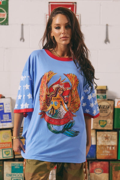 SABBI - THE VERY OVERSIZED DREAM BIG BRENDA TEE - PERIWINKLE - PERTH BOUTIQUE - AUSTRALIAN BOUTIQUE - WA BOUTIQUE - INTERNATIONAL SHIPPING - USA SHIPPING - PERTH STORES - PERTH STORE - AUSTRALIA - WA - WESTER AUSTRALIA - WOMENS FASHION - FASHION - CLOTHING - WA STOCKIST - PERTH STOCKIST - AUSTRALIAN STOCKIST - STOCKIST