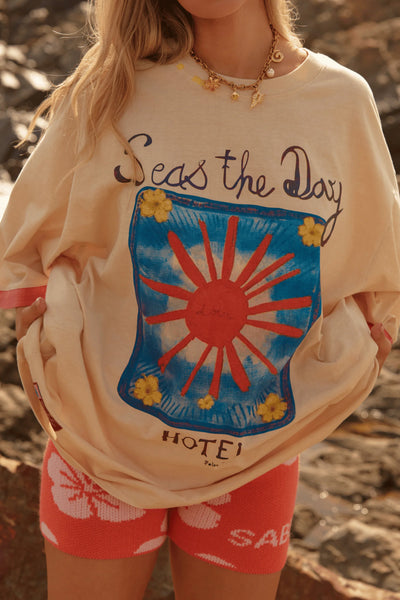 SABBI - THE VERY OVERSIZED SEAS THE DAY HOTEL TEE - SAND - PERTH BOUTIQUE - AUSTRALIAN BOUTIQUE - WA BOUTIQUE - INTERNATIONAL SHIPPING - USA SHIPPING - PERTH STORES - PERTH STORE - AUSTRALIA - WA - WESTER AUSTRALIA - WOMENS FASHION - FASHION - CLOTHING - WA STOCKIST - PERTH STOCKIST - AUSTRALIAN STOCKIST - STOCKIST