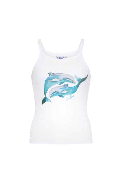 SEA STREET - DOLPHIN YIN YANG SINGLET - WHITE - PERTH BOUTIQUE - AUSTRALIAN BOUTIQUE - WA BOUTIQUE - INTERNATIONAL SHIPPING - USA SHIPPING - PERTH STORES - PERTH STORE - AUSTRALIA - WA - WESTER AUSTRALIA - WOMENS FASHION - FASHION - CLOTHING - WA STOCKIST - PERTH STOCKIST - AUSTRALIAN STOCKIST - STOCKIST