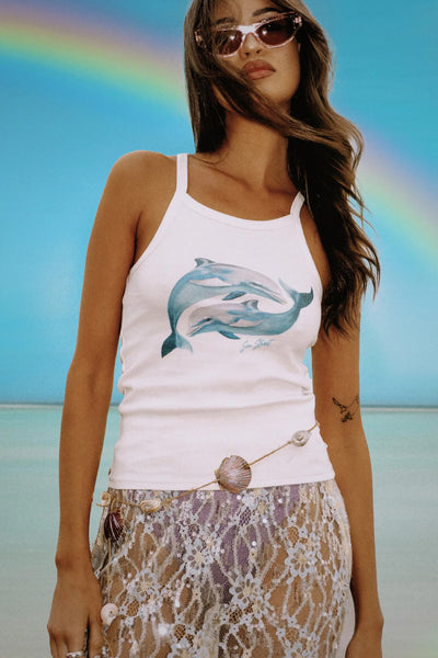 SEA STREET - DOLPHIN YIN YANG SINGLET - WHITE - PERTH BOUTIQUE - AUSTRALIAN BOUTIQUE - WA BOUTIQUE - INTERNATIONAL SHIPPING - USA SHIPPING - PERTH STORES - PERTH STORE - AUSTRALIA - WA - WESTER AUSTRALIA - WOMENS FASHION - FASHION - CLOTHING - WA STOCKIST - PERTH STOCKIST - AUSTRALIAN STOCKIST - STOCKIST