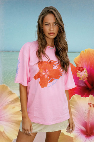 SEA STREET - FLAMING HIBISCUS TEE - PINK - PERTH BOUTIQUE - AUSTRALIAN BOUTIQUE - WA BOUTIQUE - INTERNATIONAL SHIPPING - USA SHIPPING - PERTH STORES - PERTH STORE - AUSTRALIA - WA - WESTER AUSTRALIA - WOMENS FASHION - FASHION - CLOTHING - WA STOCKIST - PERTH STOCKIST - AUSTRALIAN STOCKIST - STOCKIST