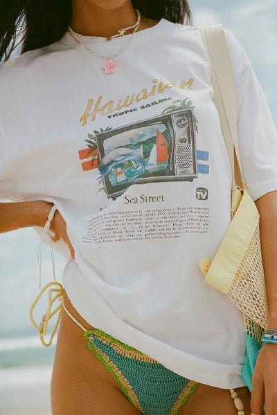 SEA STREET - HAWAIIAN SAILING TEE - WHITE - PERTH STOCKIST - AUSTRALIAN STOCKIST - WA STOCKIST - AUSTRALIA STOCKIST - AUS STOCKIST - PERTH BOUTIQUE - WA BOUTIQUE - AUS BOUTIQUE - AUSTRALIA BOUTIQUE 