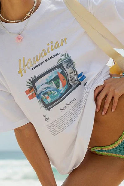 SEA STREET - HAWAIIAN SAILING TEE - WHITE - PERTH STOCKIST - AUSTRALIAN STOCKIST - WA STOCKIST - AUSTRALIA STOCKIST - AUS STOCKIST - PERTH BOUTIQUE - WA BOUTIQUE - AUS BOUTIQUE - AUSTRALIA BOUTIQUE 