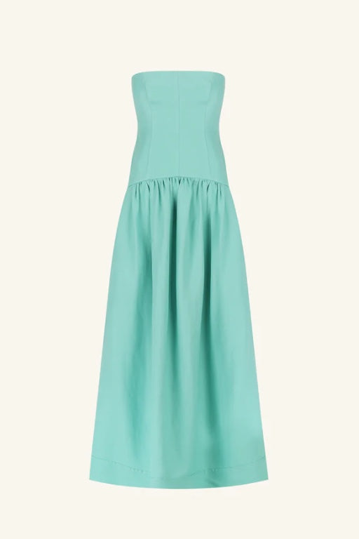 princess polly baby blue dress La Lune Strapless Ruched Bodice Maxi Dress main image 0
