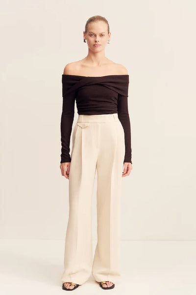 SHONA JOY - BEAU OFF THE SHOULDER TWIST FRONT TOP - ESPRESSO - PERTH BOUTIQUE - AUSTRALIAN BOUTIQUE - WA BOUTIQUE - INTERNATIONAL SHIPPING - USA SHIPPING - PERTH STORES - PERTH STORE - AUSTRALIA - WA - WESTER AUSTRALIA - WOMENS FASHION - FASHION - CLOTHING - WA STOCKIST - PERTH STOCKIST - AUSTRALIAN STOCKIST - STOCKIST