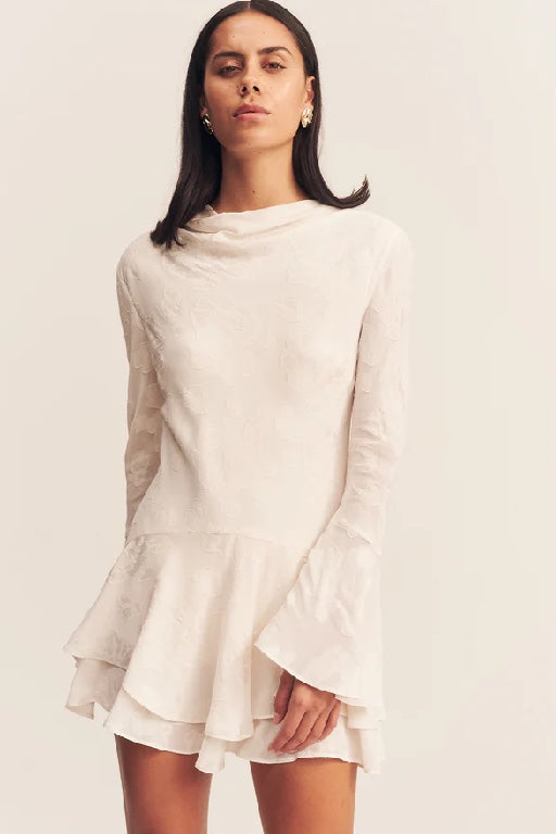 scalloped white mini dress THE SCALLOP A-LINE MINI DRESS in White Honeycomb Pique COTTON White Honeycomb Pique / 2022SP430 WHP / 0