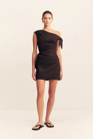 SHONA JOY - BROOKS ASYMMETRICAL TIE MINI DRESS - GRANACHE - PERTH BOUTIQUE - AUSTRALIAN BOUTIQUE - WA BOUTIQUE - INTERNATIONAL SHIPPING - USA SHIPPING - PERTH STORES - PERTH STORE - AUSTRALIA - WA - WESTER AUSTRALIA - WOMENS FASHION - FASHION - CLOTHING - WA STOCKIST - PERTH STOCKIST - AUSTRALIAN STOCKIST - STOCKIST