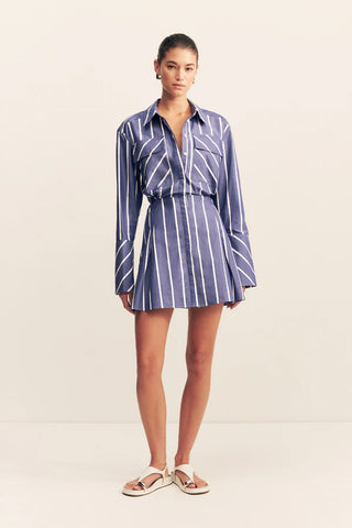 SHONA JOY - CAMBRIDGE SHIRT MINI DRESS - CHAMBRAY BLANC - PERTH BOUTIQUE - AUSTRALIAN BOUTIQUE - WA BOUTIQUE - INTERNATIONAL SHIPPING - USA SHIPPING - PERTH STORES - PERTH STORE - AUSTRALIA - WA - WESTER AUSTRALIA - WOMENS FASHION - FASHION - CLOTHING - WA STOCKIST - PERTH STOCKIST - AUSTRALIAN STOCKIST - STOCKIST