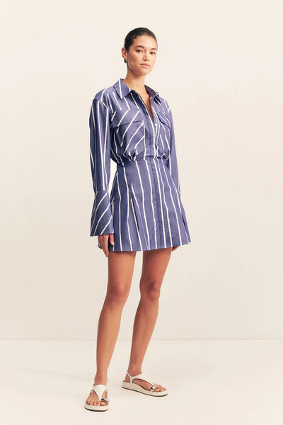 SHONA JOY - CAMBRIDGE SHIRT MINI DRESS - CHAMBRAY BLANC - PERTH BOUTIQUE - AUSTRALIAN BOUTIQUE - WA BOUTIQUE - INTERNATIONAL SHIPPING - USA SHIPPING - PERTH STORES - PERTH STORE - AUSTRALIA - WA - WESTER AUSTRALIA - WOMENS FASHION - FASHION - CLOTHING - WA STOCKIST - PERTH STOCKIST - AUSTRALIAN STOCKIST - STOCKIST