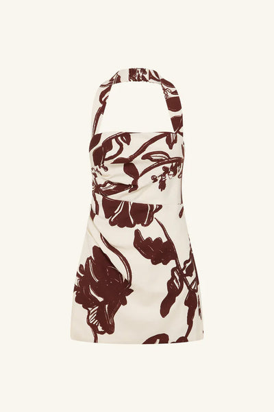 SHONA JOY - EMMETT HALTER DRAPED MINI DRESS - REDWOOD WALLPAPER - PERTH BOUTIQUE - AUSTRALIAN BOUTIQUE - WA BOUTIQUE - INTERNATIONAL SHIPPING - USA SHIPPING - PERTH STORES - PERTH STORE - AUSTRALIA - WA - WESTER AUSTRALIA - WOMENS FASHION - FASHION - CLOTHING - WA STOCKIST - PERTH STOCKIST - AUSTRALIAN STOCKIST - STOCKIST