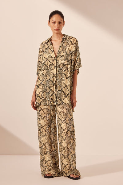 SHONA JOY - HADIYA SIDE SPLIT SHORT SLEEVE SHIRT - HAYIDA