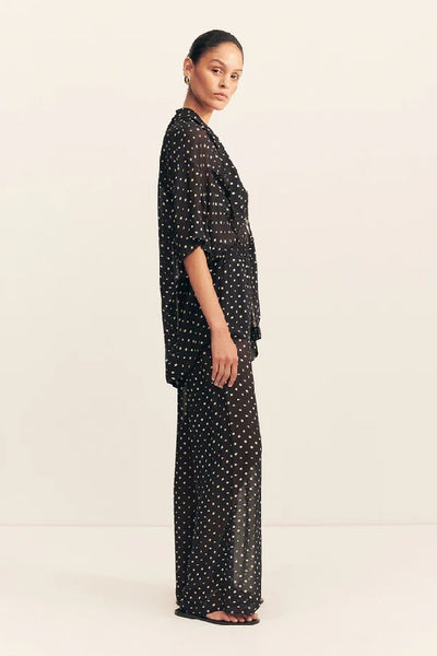 SHONA JOY - HOUSTON DRAWSTRING PANT - NOIR POLKA - PERTH BOUTIQUE - AUSTRALIAN BOUTIQUE - WA BOUTIQUE - INTERNATIONAL SHIPPING - USA SHIPPING - PERTH STORES - PERTH STORE - AUSTRALIA - WA - WESTER AUSTRALIA - WOMENS FASHION - FASHION - CLOTHING - WA STOCKIST - PERTH STOCKIST - AUSTRALIAN STOCKIST - STOCKIST