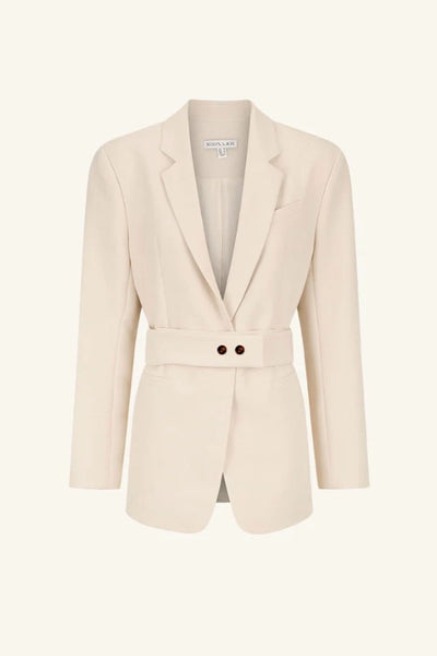 SHONA JOY - IRENA OVERSIZED TAILORED BLAZER WITH BELT - BONE